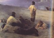 Peder Severin Kroyer Fishermen on the Skagen Beach (nn02) oil painting reproduction